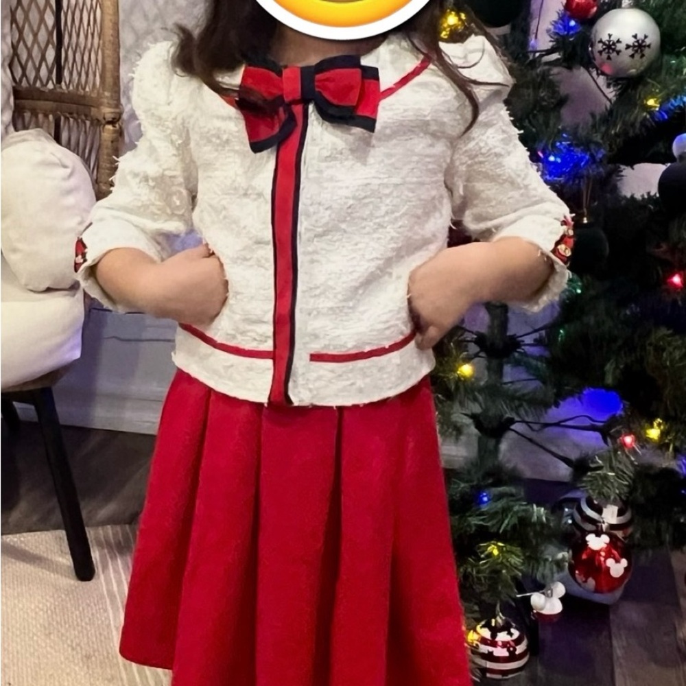 🚨Janie and Jack Red Ponte Dress with Cream Boucle Jacket🚨